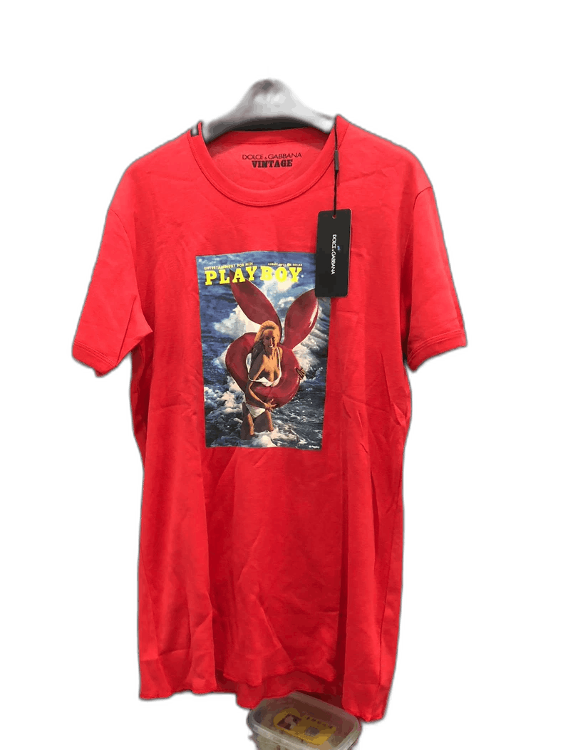 Dolce & Gabbana Dolce & Gabbana Red T-Shirt Playboy Series Size US L / EU 52-54 / 3 - 1 Thumbnail
