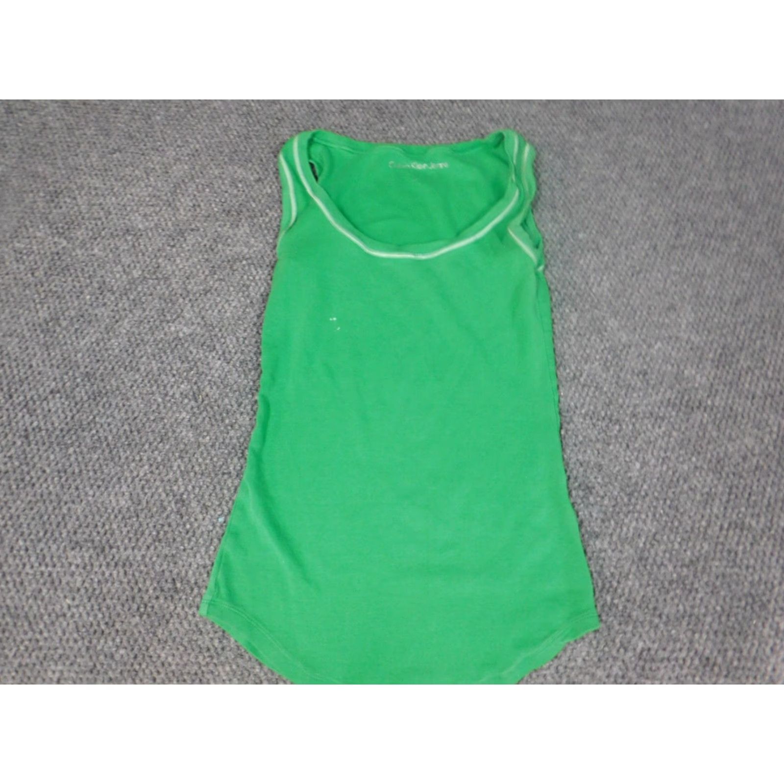 Calvin Klein Calvin Klein Collection Womens Tank Regular Medium Green Cotton Rayon Crew Neck Pullover Sleeveless Casual Size M / US 6-8 / IT 42-44 - 2 Thumbnail