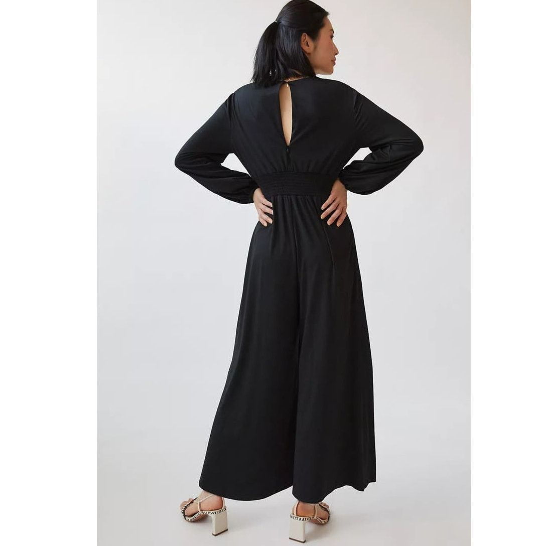 Anthropologie New Anthropologie Hutch Wide-Leg V-Neck Jumpsuit $170 SMALL Size 28" / US 6 / IT 42 - 4 Thumbnail