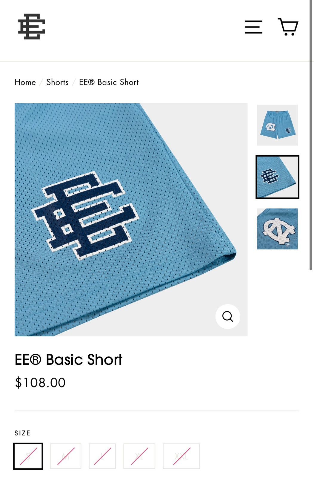 Eric Emanuel × NCAA Eric Emanuel North Carolina Basic Shorts Large Size US 34 / EU 50 - 9 Thumbnail