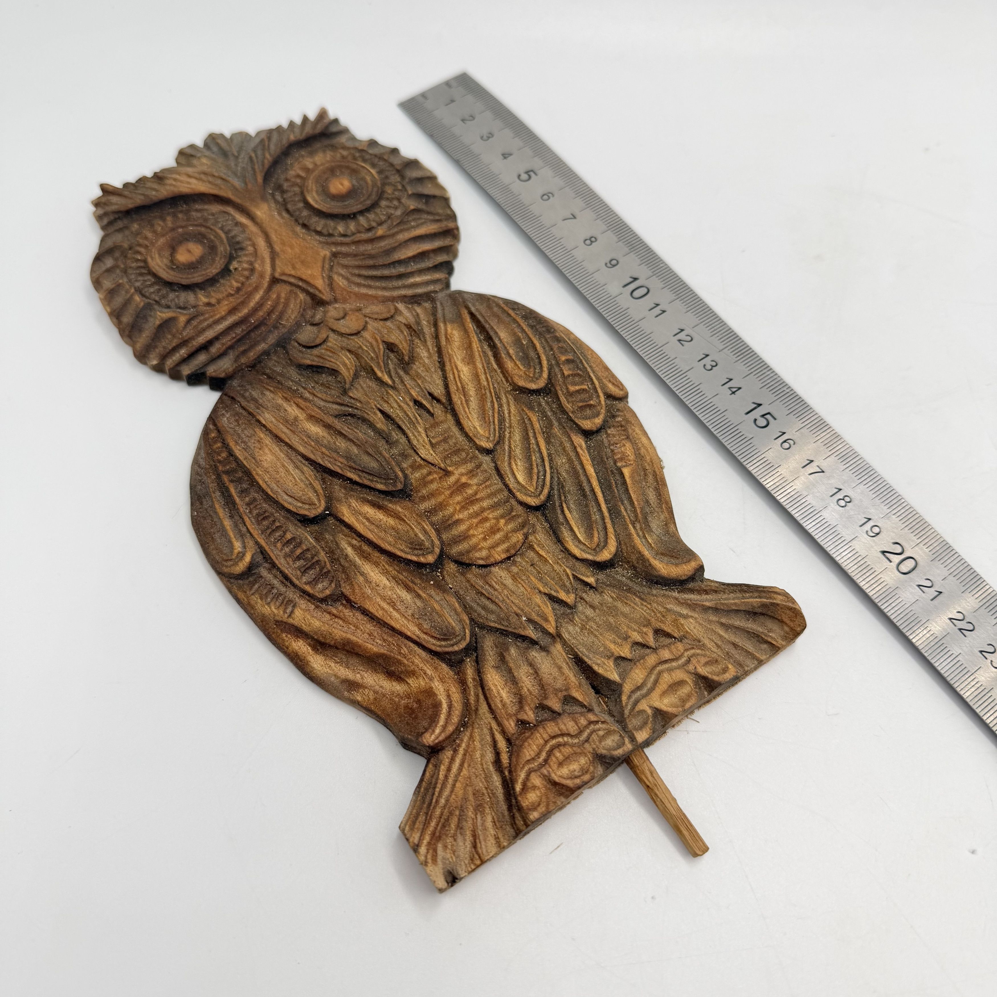 Vintage Vintage Hand Carved Wooden Owl Wall Plaque Linden Wood Size ONE SIZE - 4 Thumbnail