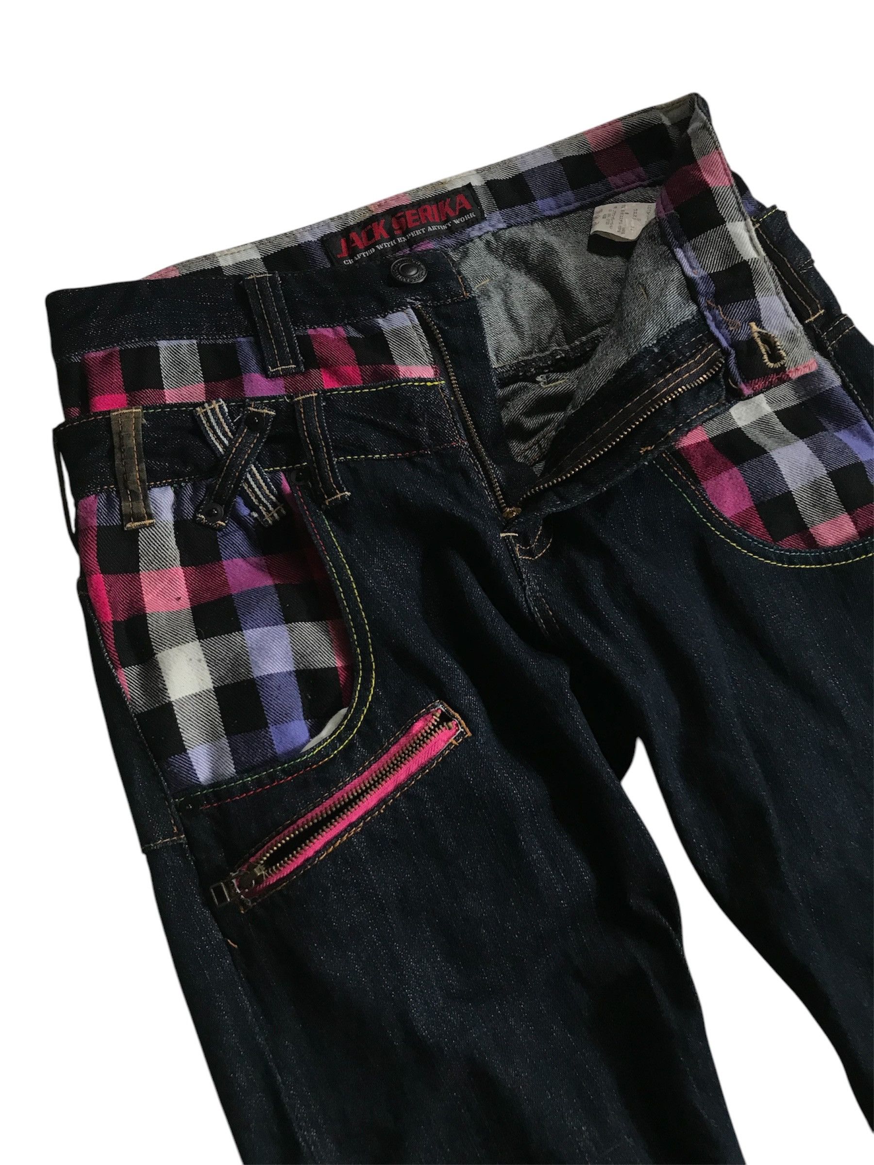 Japanese Brand Jack Serika Japanese Double Waist Roll Up Denim Jeans Size US 27 - 2 Thumbnail