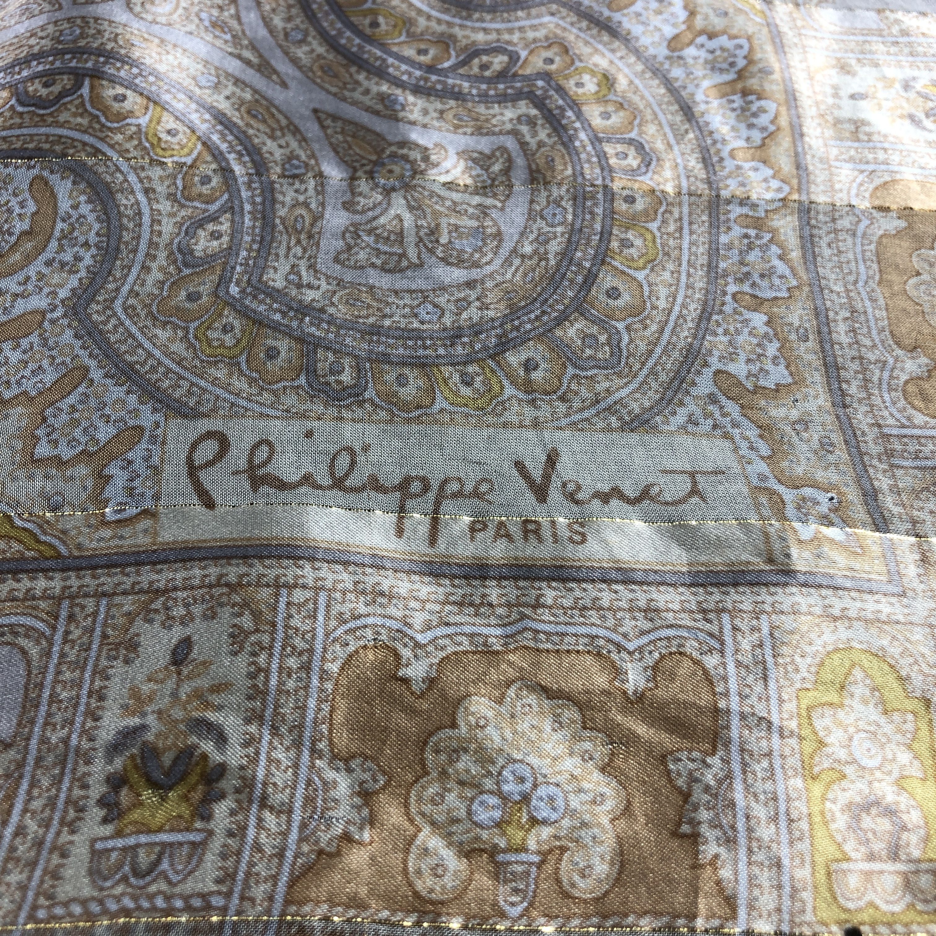 Vintage Philippe V Paisley Silk Scarf M1338 Size ONE SIZE - 4 Thumbnail