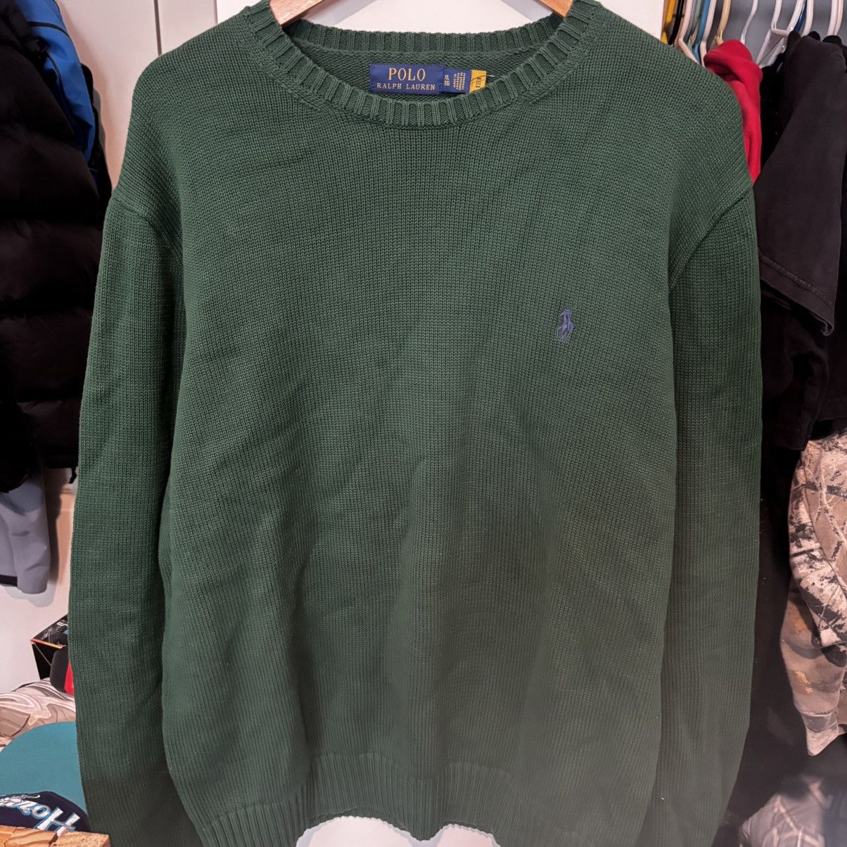 Polo Ralph Lauren Polo Ralph Lauren Forest Green Knit Cotton Sweater Size US XL / EU 56 / 4 - 1 Thumbnail