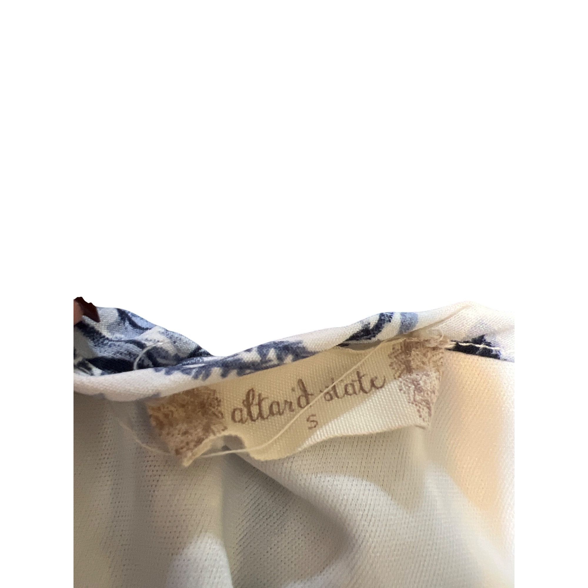 Other Altar'd State Romper Cold Shoulder Ruffle Leg Hem Blue White Size 26" / US 2 / IT 38 - 4 Thumbnail