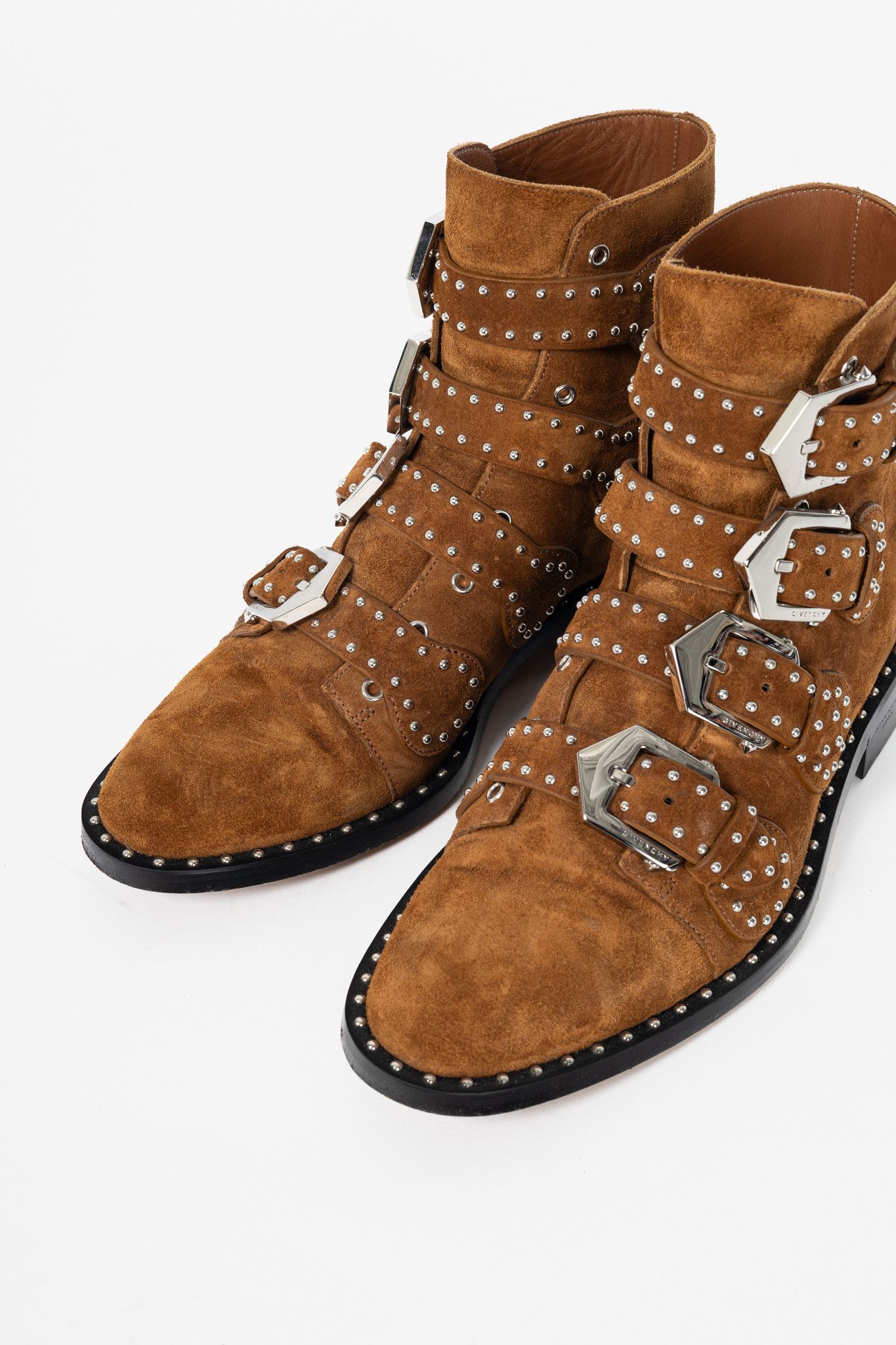 Givenchy Givenchy Elegant Prue Brown Suede Studded Buckle Ankle Boots Size US 6 / IT 36 - 6 Thumbnail