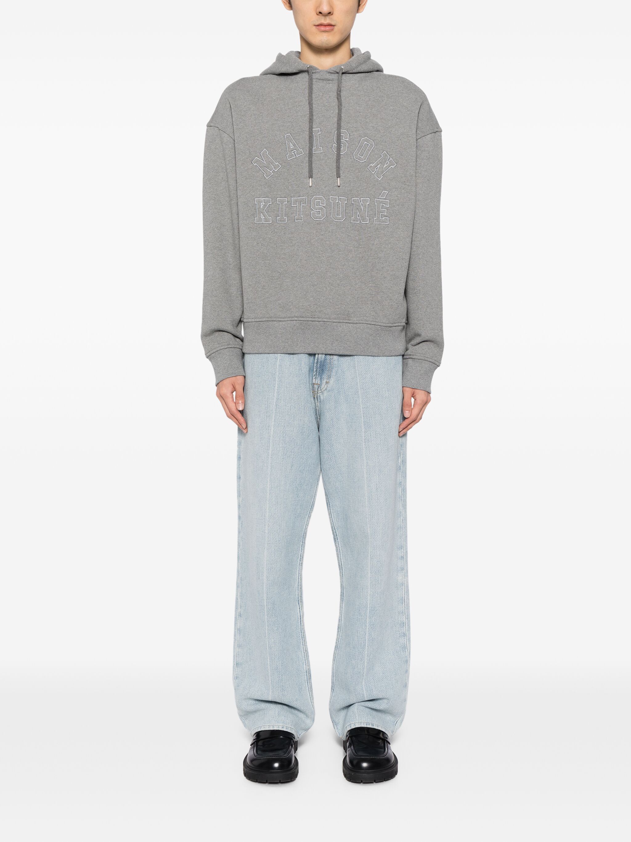 Maison Kitsune o1s22i1n1124 Oversized Varsity Hoodie in Grey Size US L / EU 52-54 / 3 - 2 Thumbnail
