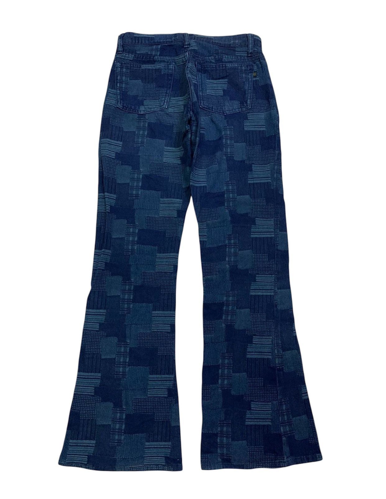 Indigo Vintage Japanese Flare Indigo Blue Patchwork Pant Size 26" / US 2 / IT 38 - 3 Thumbnail