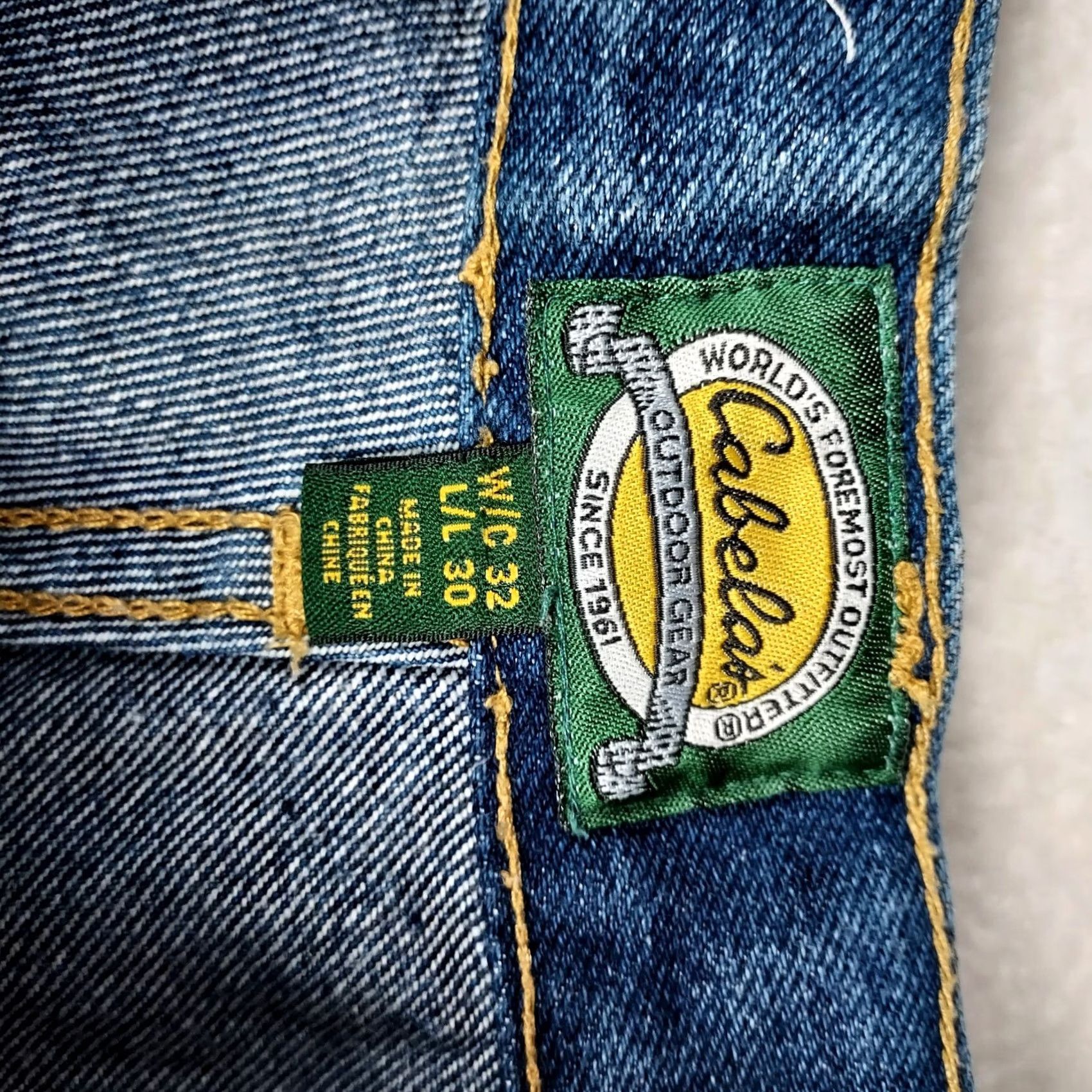 Vintage Cabela's Brush Denim Jeans Mens 32x30 Jeans 5-Pocket Blue Cotton Denim Regular Rise Medium Wash Outdoor Workwear Day Outdoor Winter Spring Fall Mens Size US 32 / EU 48 - 3 Thumbnail