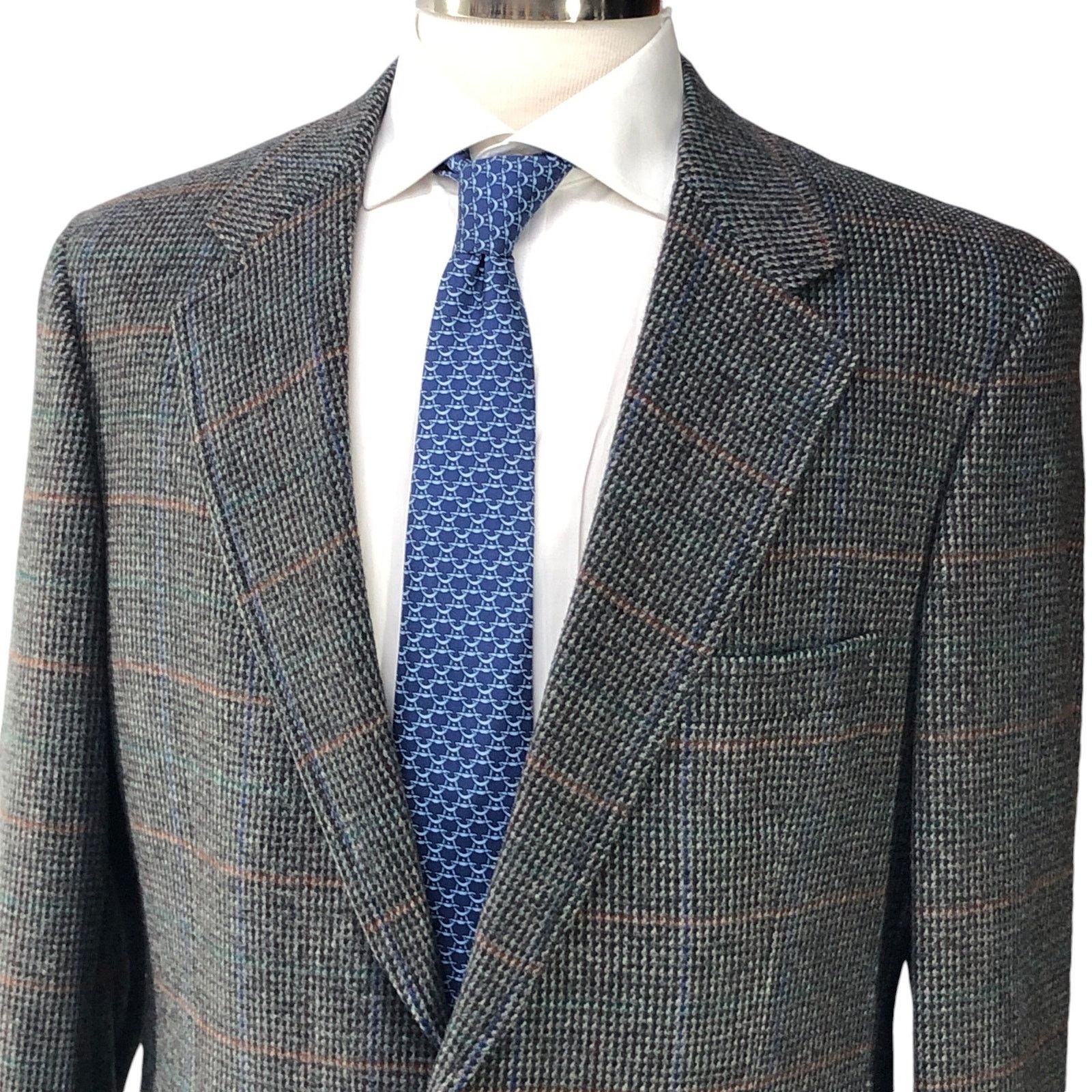 Other Bespoke Mens Size 40L Sport Coat Cashmere Windowpane Vintage Size 40L - 2 Thumbnail