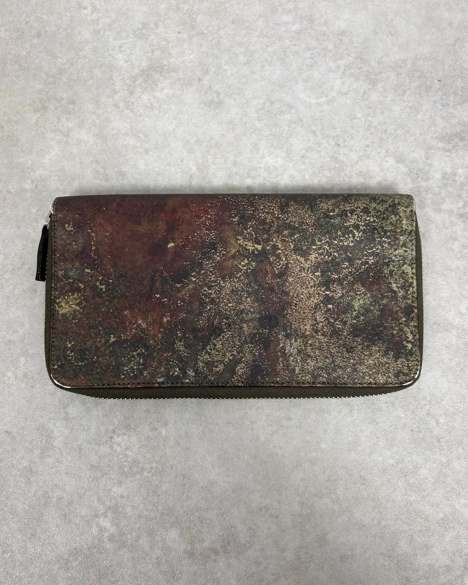 Jean Paul Gaultier AW1995 Jean Paul Gaultier World Eroded Green Leather Wallet Size ONE SIZE - 1 Thumbnail