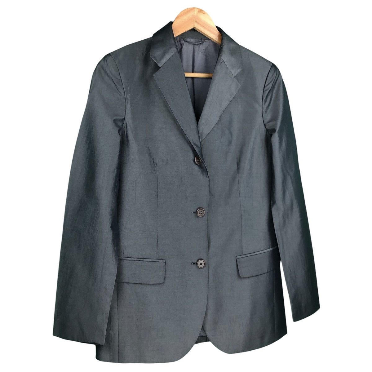 Helmut Lang Helmut Lang Metallic Silk Polyester Blazer Jacket Italy Size S / US 4 / IT 40 - 8 Thumbnail