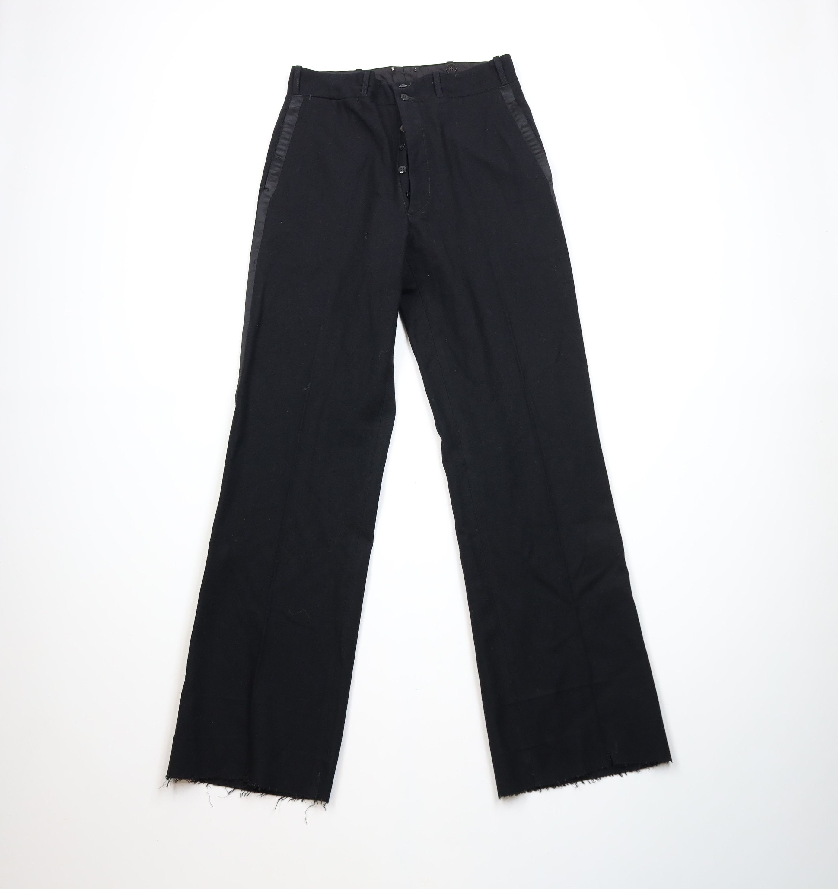 Vintage Vintage 20s Rockabilly Satin Striped Wool Bell Bottoms Pants Size US 30 / EU 46 - 1 Thumbnail