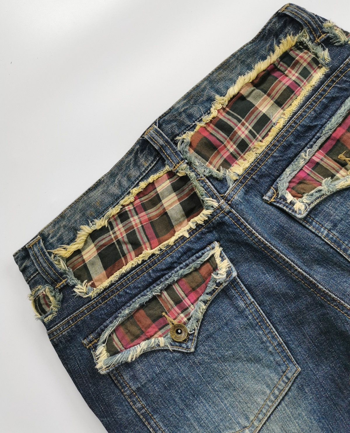 Japanese Brand Plaid Patch Beach Sound Japan Jeans Size US 30 / EU 46 - 8 Thumbnail