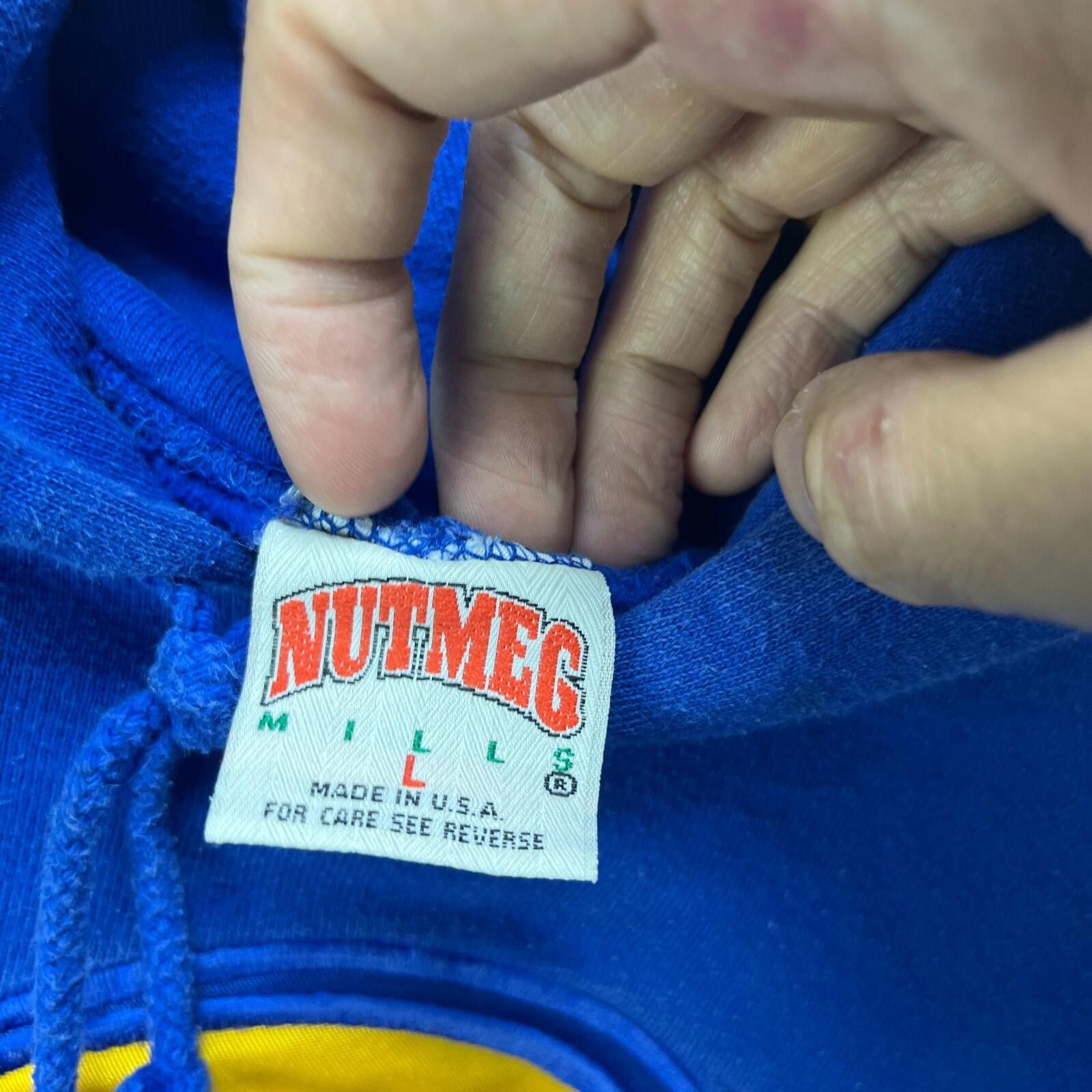 Nutmeg Vintage 90s Los Angeles Rams Nutmeg Hoodie Large Size ONE SIZE - 4 Thumbnail