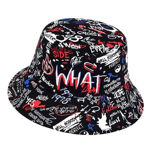 Japanese Brand WHAT Printing Personality Bucket Hat Fisherman Size ONE SIZE - 4 Thumbnail