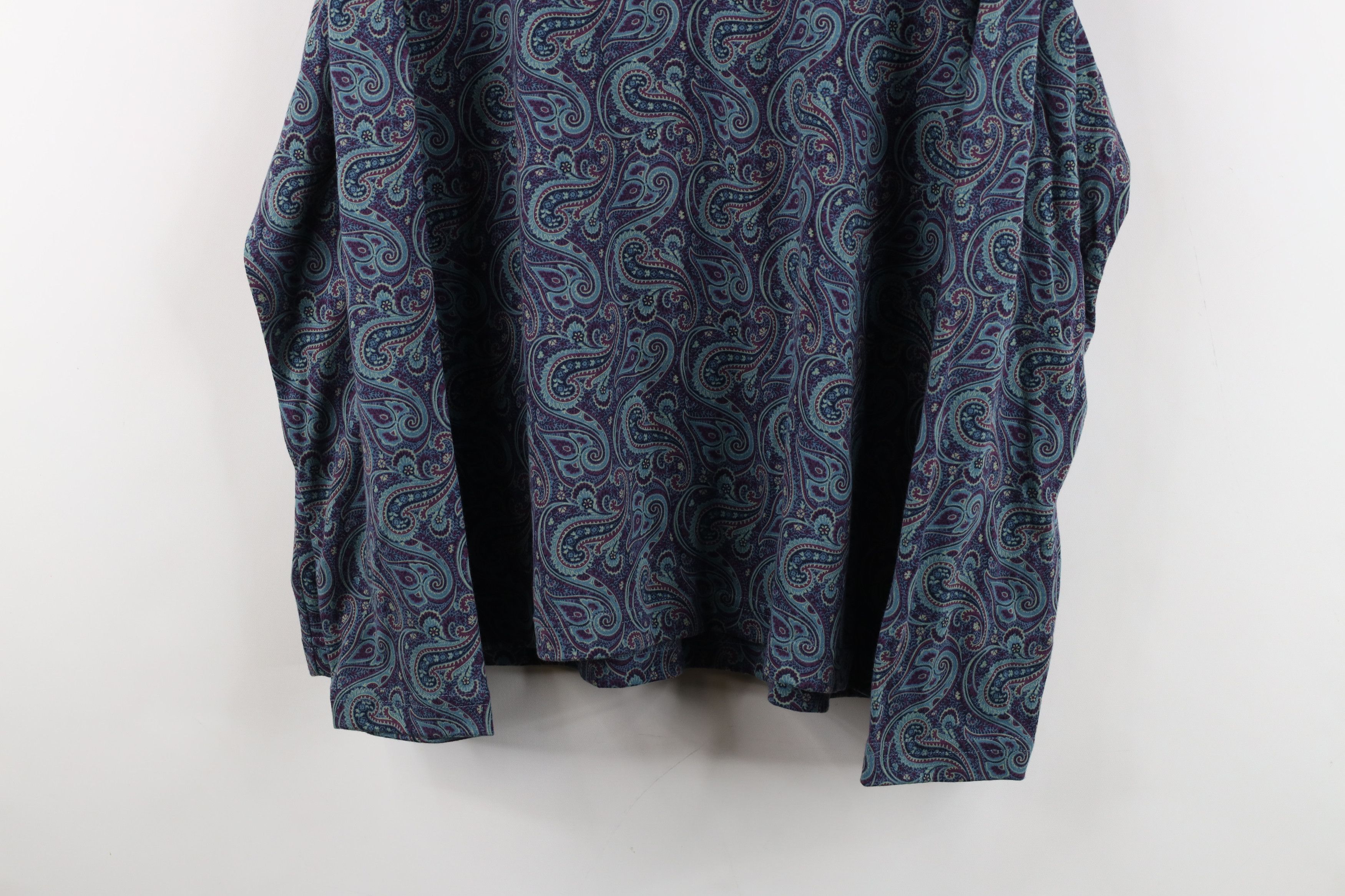 Lands' End Vintage 90s Lands End Paisley Long Sleeve Turtleneck T-Shirt Size XL / US 12-14 / IT 48-50 - 3 Thumbnail