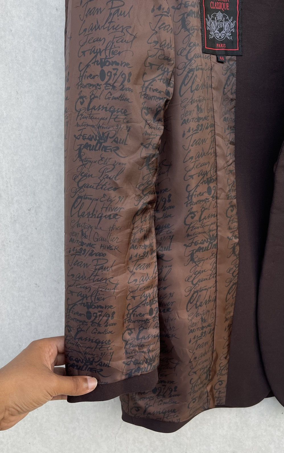 Jean Paul Gaultier 🔥A/W 1997 Jean Paul Gaultier Wool-blend Script Print Jacket Size US M / EU 48-50 / 2 - 18 Thumbnail
