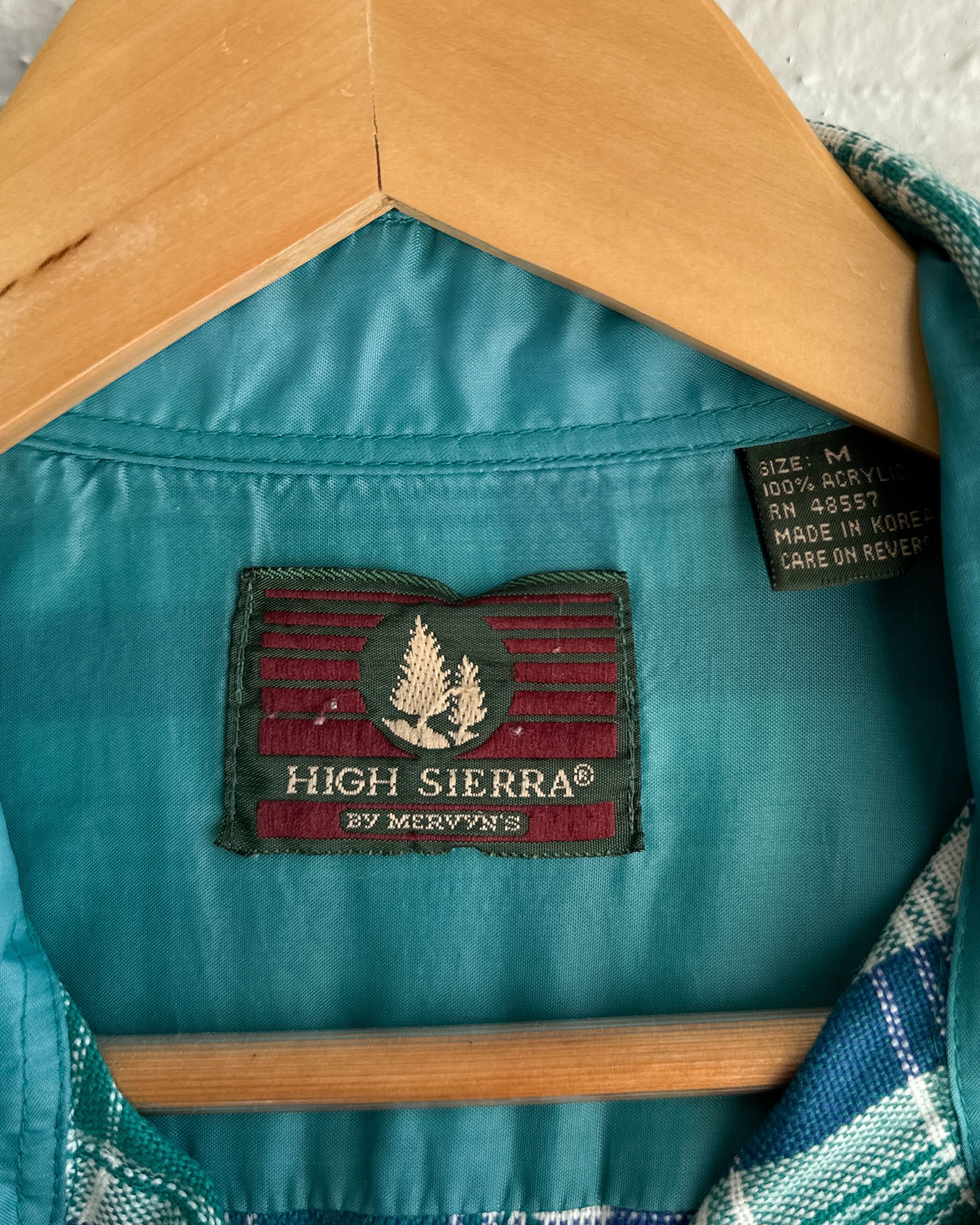Vintage Vintage 1980s High Sierra Green Blue Plaid Flannel Shirt M Size US M / EU 48-50 / 2 - 2 Thumbnail