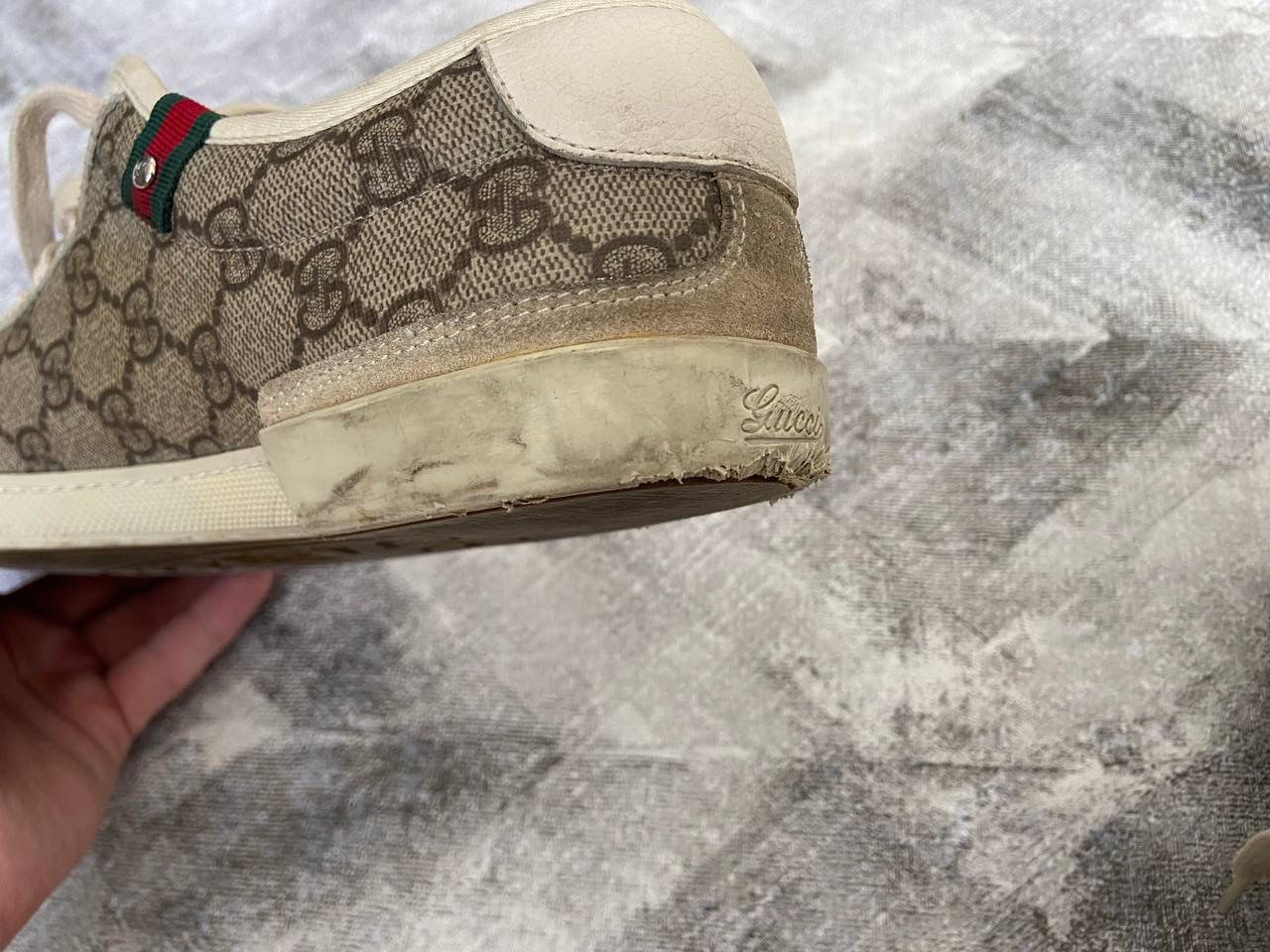 Gucci Gucci Monogram Print Leather Low Top Sneakers Size US 9 / EU 42 - 12 Thumbnail