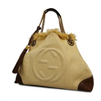 Gucci Soho Straw Leather Shoulder Bag