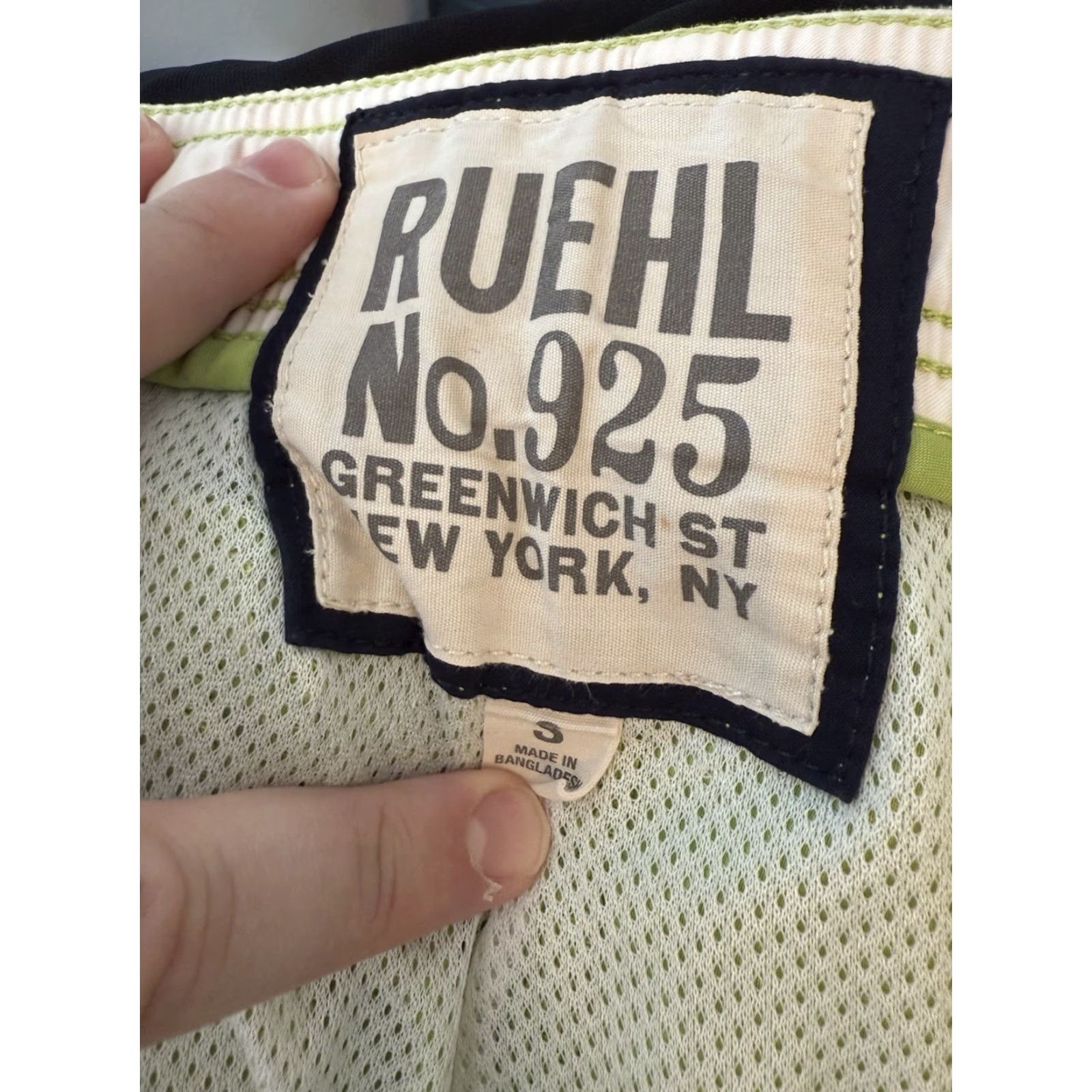 Vintage VINTAGE Ruehl 925 Swim Shorts Mens S Green Solid Pockets Lined Polyester Beach Trunks Y2K Size US 29 - 4 Thumbnail