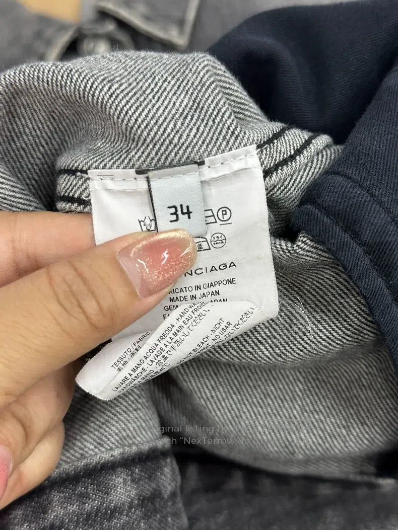 Balenciaga Balenciaga Black gradient asymmetric denim jacket Size XXS / US 00 / IT 34 - 6 Thumbnail
