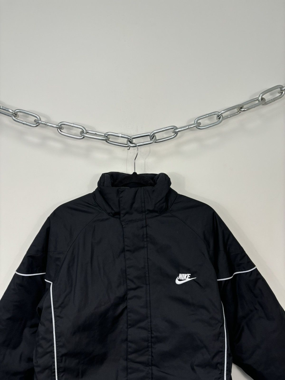 Nike Vintage Nike Big Swoosh Logo Black Hype Down Puffer Jacket Size US S / EU 44-46 / 1 - 4 Thumbnail
