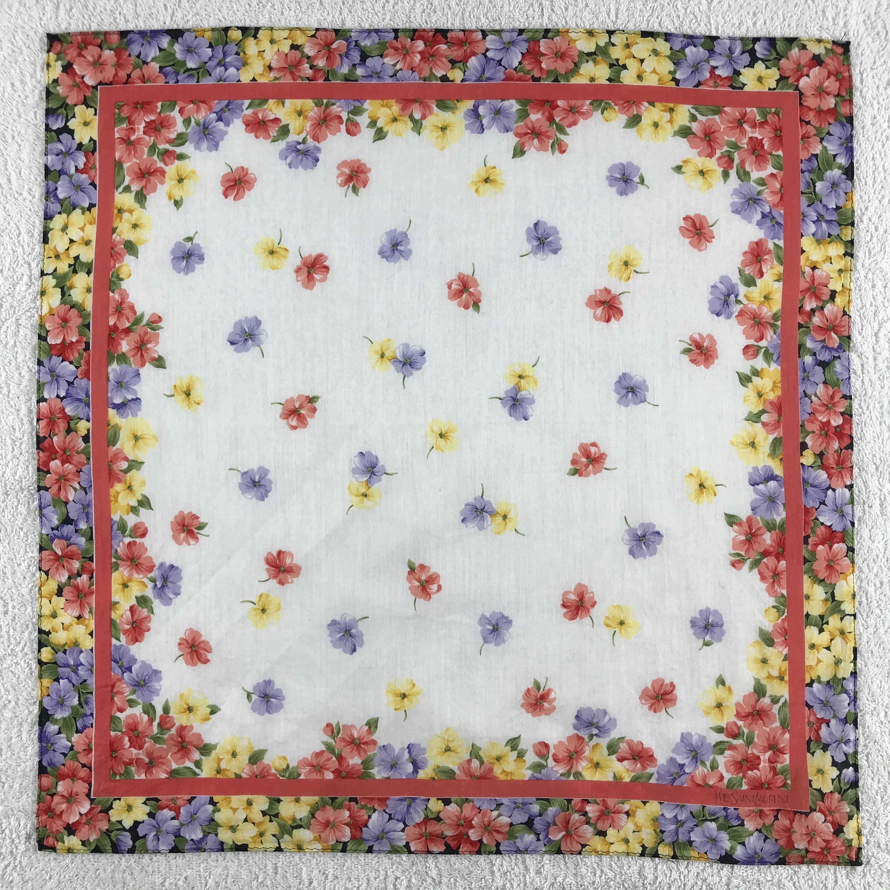 Vintage × Yves Saint Laurent Yves Saint Laurent Bandana / Handkerchief /Neckerchief -S262 Size ONE SIZE - 1 Thumbnail