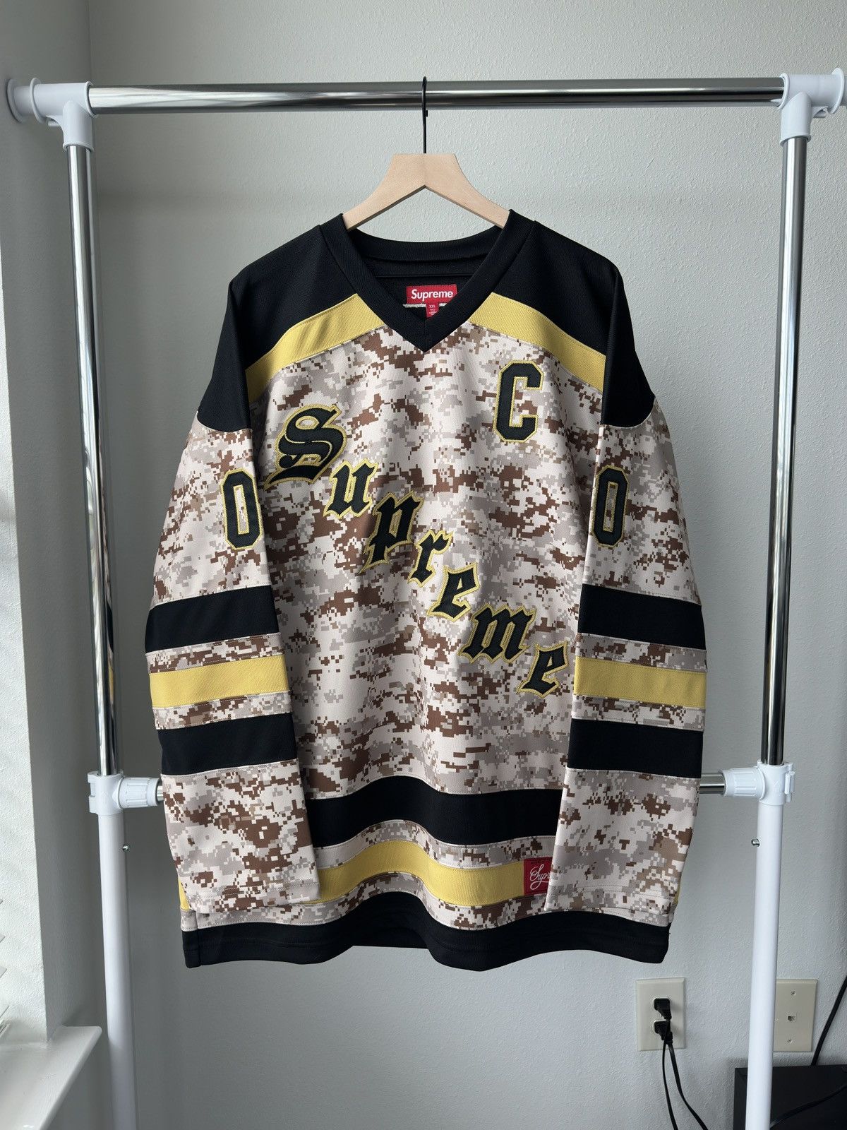 Supreme Supreme Yellow Desert Camo Hockey Jersey | Grailed
