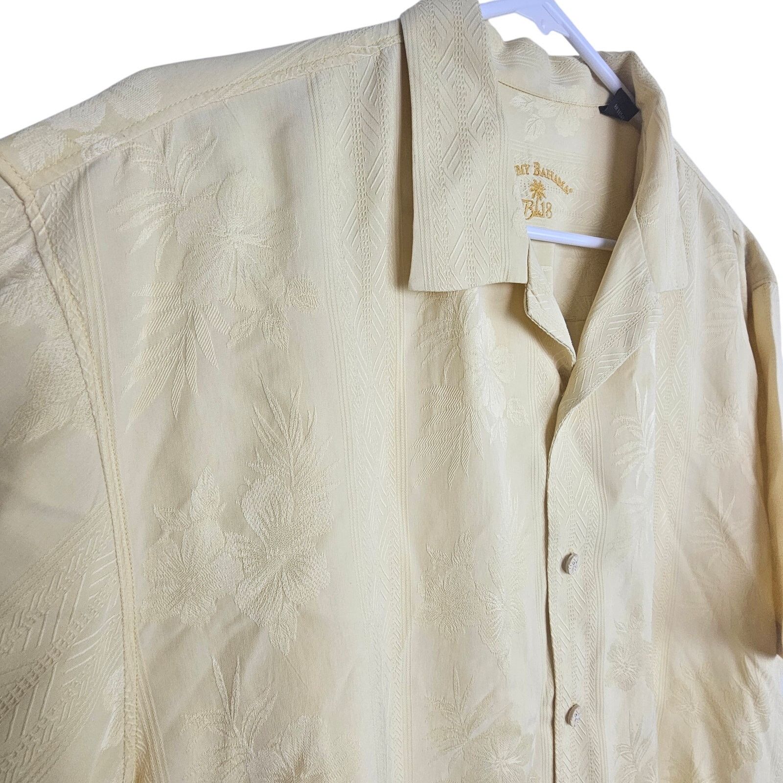Tommy Bahama Tommy Bahama Hawaiian Shirt L Yellow Silk Floral Breathable Size US L / EU 52-54 / 3 - 5 Thumbnail