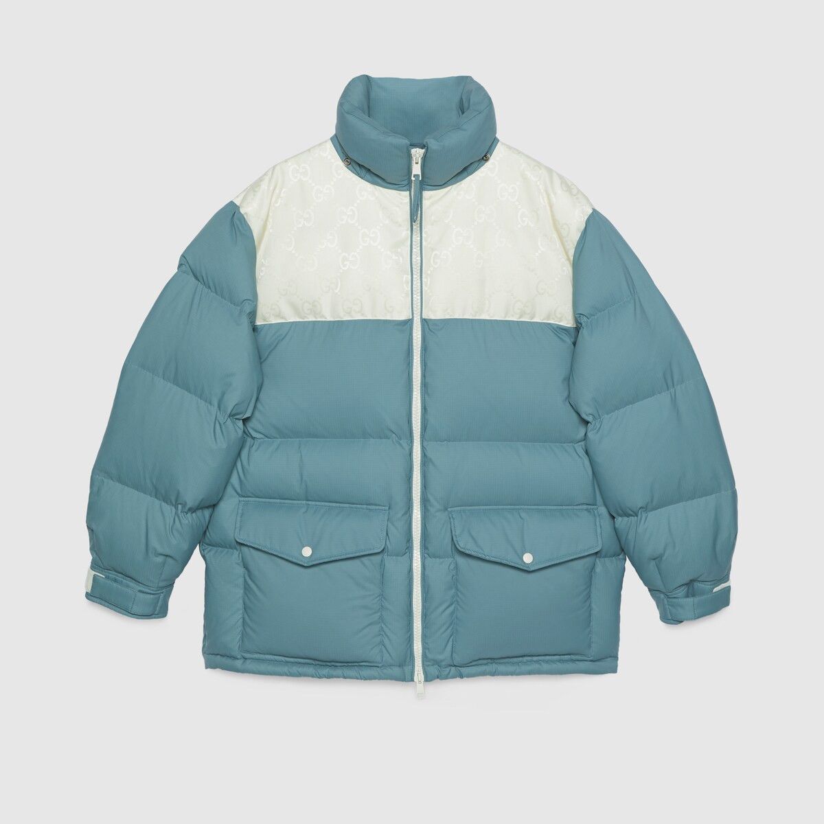 Gucci 50 L Gucci Nylon Down Jacket GG Inserts Blue White Puffer Size US L / EU 52-54 / 3 - 5 Thumbnail