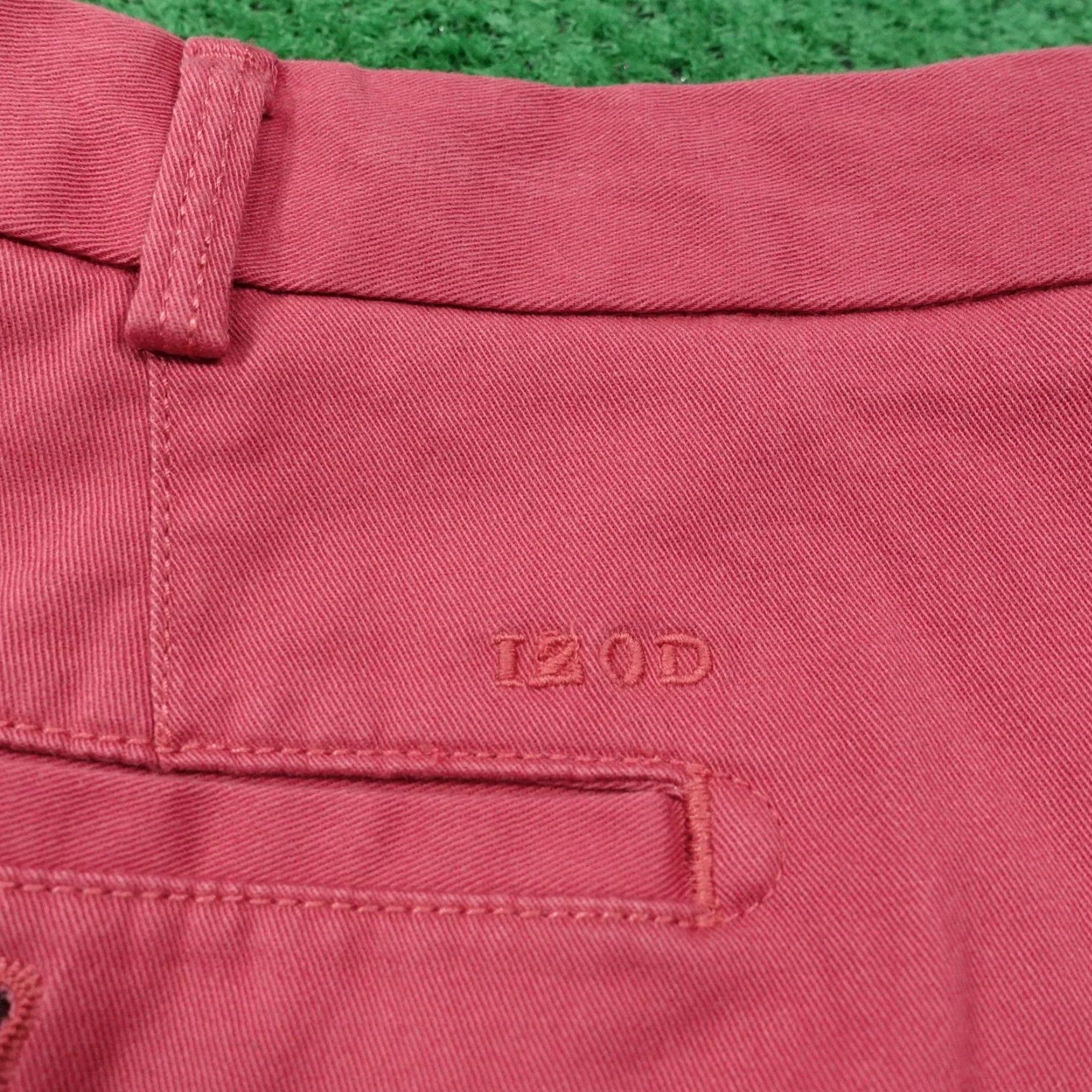 Izod IZOD Saltwater Shorts Mens 40 Red Chino Classic Fit Flat Front Belted Pockets Stretch Casual Summer Mens Size US 40 / EU 56 - 4 Thumbnail