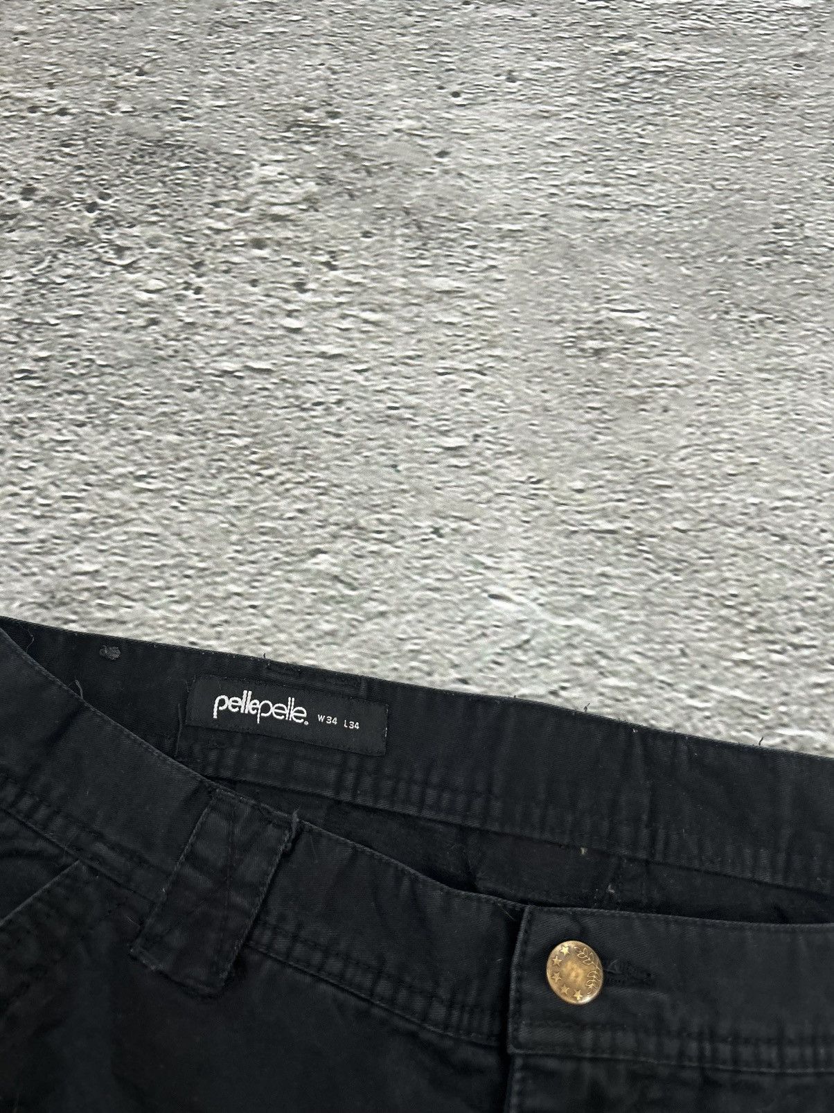 Pelle Pelle Pelle Pelle vintage black cargo pants small logo Y2K Size US 34 / EU 50 - 4 Thumbnail