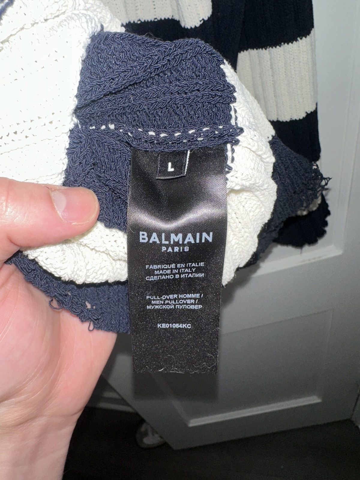 Balmain Balmain Striped Wool Sweater Size US L / EU 52-54 / 3 - 6 Thumbnail