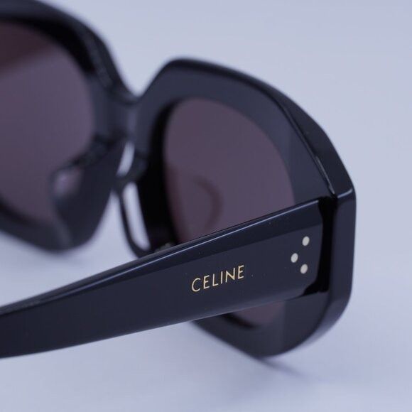 Celine Celine CL40319F 01Y Sunglasses Shiny Black Oval Frame Size ONE SIZE - 8 Thumbnail