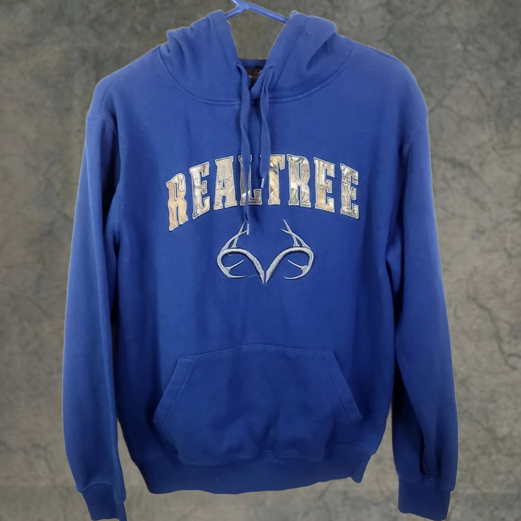 Realtree Realtree Hoodie Mens S Blue Camo Deer Antler Logo Hunting Outdoors Sweatshirt with Hooded Pockets Graphic Print Pullove r Size US S / EU 44-46 / 1 - 1 Thumbnail