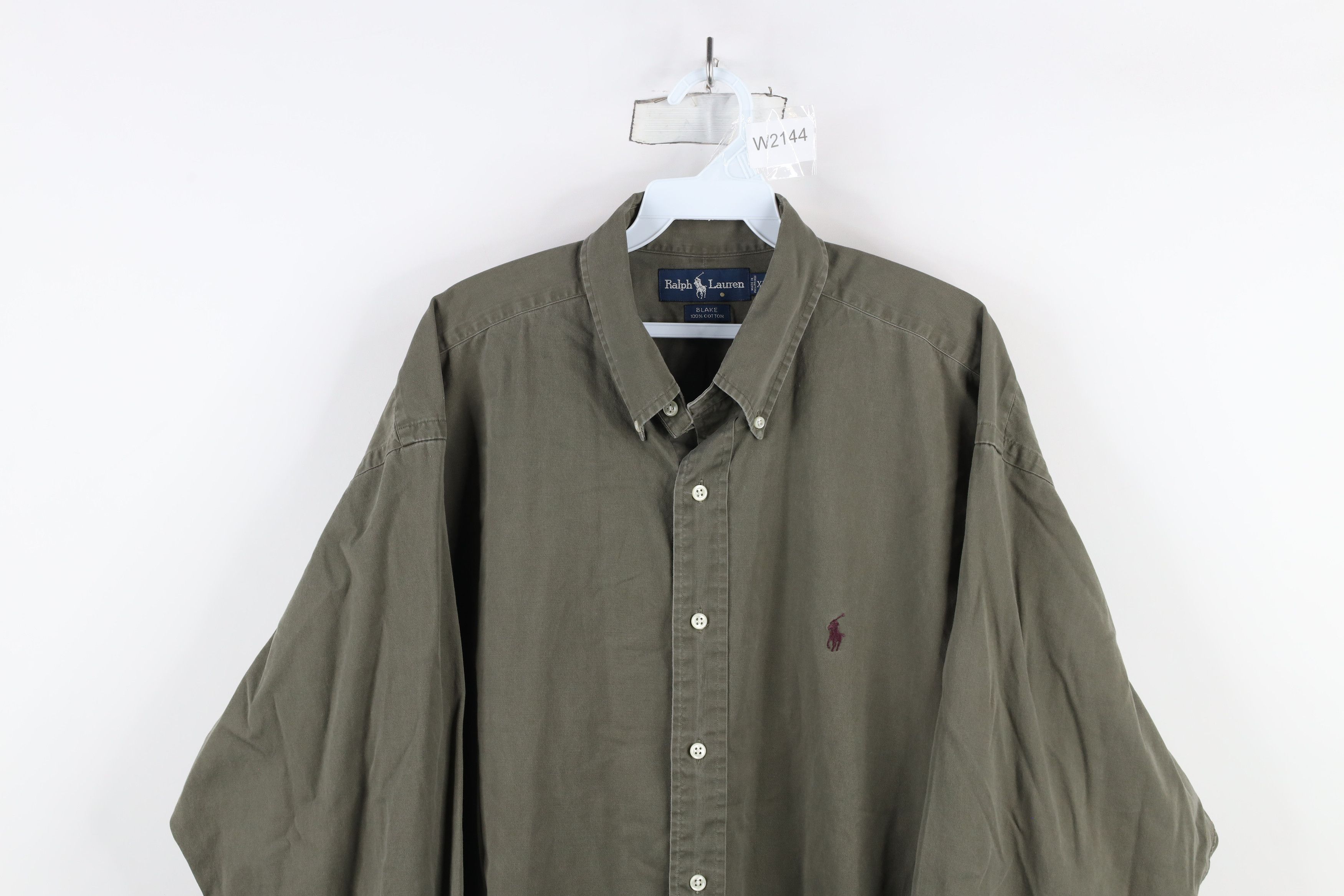 Ralph Lauren × Vintage Vintage 90s Ralph Lauren Collared Button Down Shirt Green Size US XL / EU 56 / 4 - 2 Thumbnail