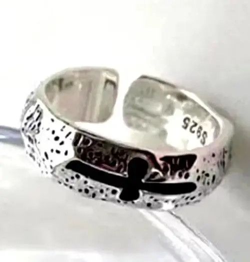 High Sport × Japanese Brand × Ring Of Fire Vintage Goth 925 Silver Cross Ring Size ONE SIZE - 4 Thumbnail
