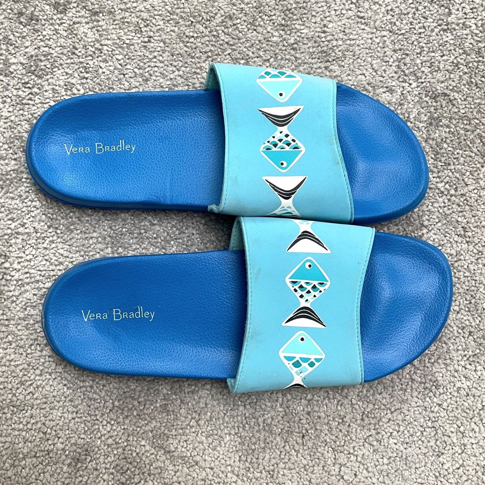 Vera Bradley Vera Bradley Sandal Women (US 9, EU 39.5) Blue Rubber Slide Casual Beach Flat Open Toe Size US 9 / IT 39 - 5 Thumbnail
