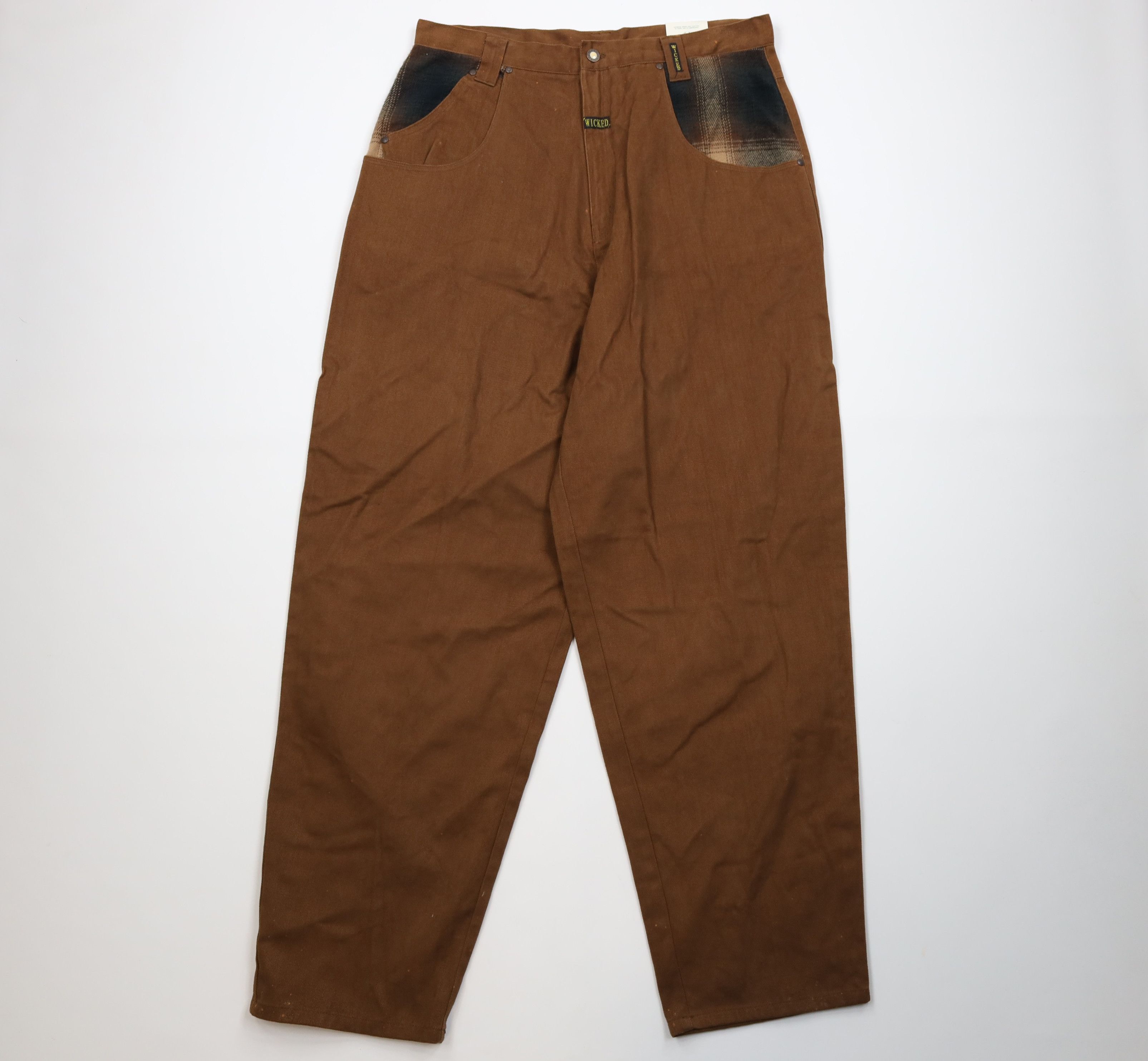 Vintage Deadstock Vintage 90s Streetwear Skateboard Jeans Brown Size US 36 / EU 52 - 1 Thumbnail