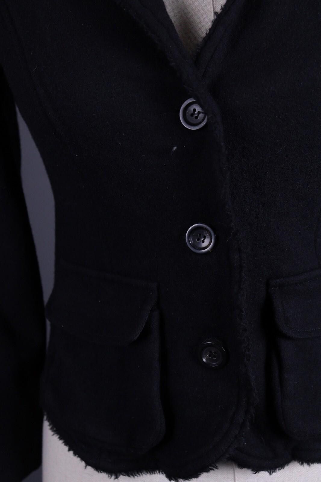 Designer Marc Cain Black Lagenlook Wool Blazer Jacket Size 3 Size M / US 6-8 / IT 42-44 - 4 Thumbnail