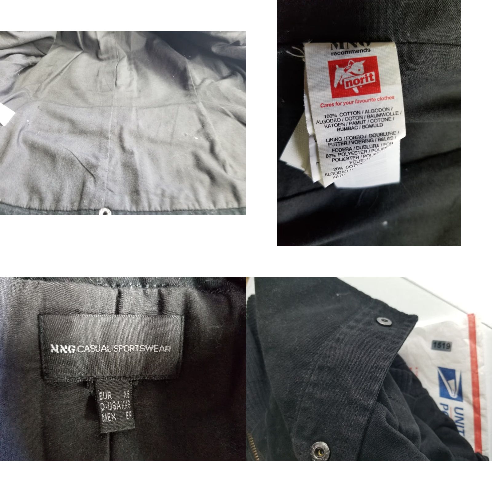 Mango Mango Women's Denim Jacket Black Button Up Cotton Jacket Accents Size XXS Regular Jacket Size XS / US 0-2 / IT 36-38 - 8 Thumbnail