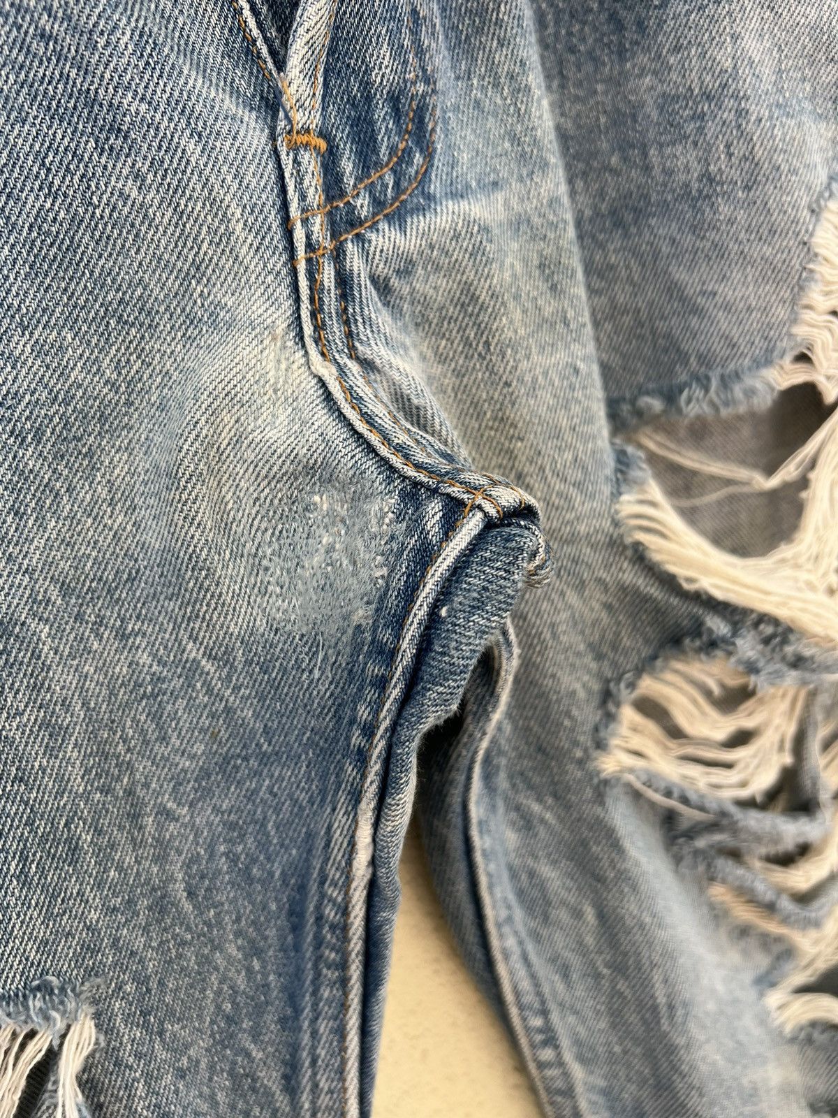 Levi's Vintage Levi's 501 Jeans Ripped Distressed Patchwork Denim Size US 33 - 8 Thumbnail