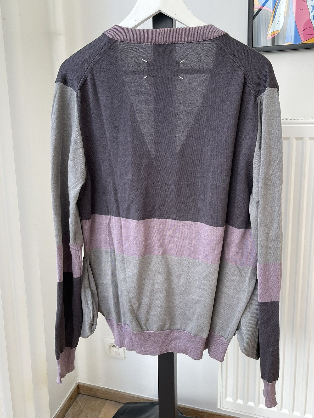 Maison Margiela Maison Margiela SS07 Grey/Purple Stripes Cardigan Size US M / EU 48-50 / 2 - 11 Thumbnail