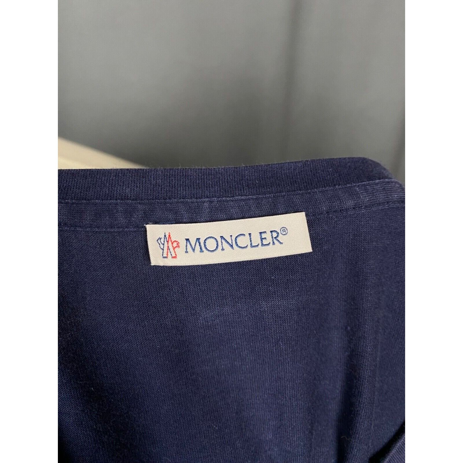 Moncler Moncler Giroccolo Small Logo Men's Blue T-Shirt Size L Size US L / EU 52-54 / 3 - 9 Thumbnail
