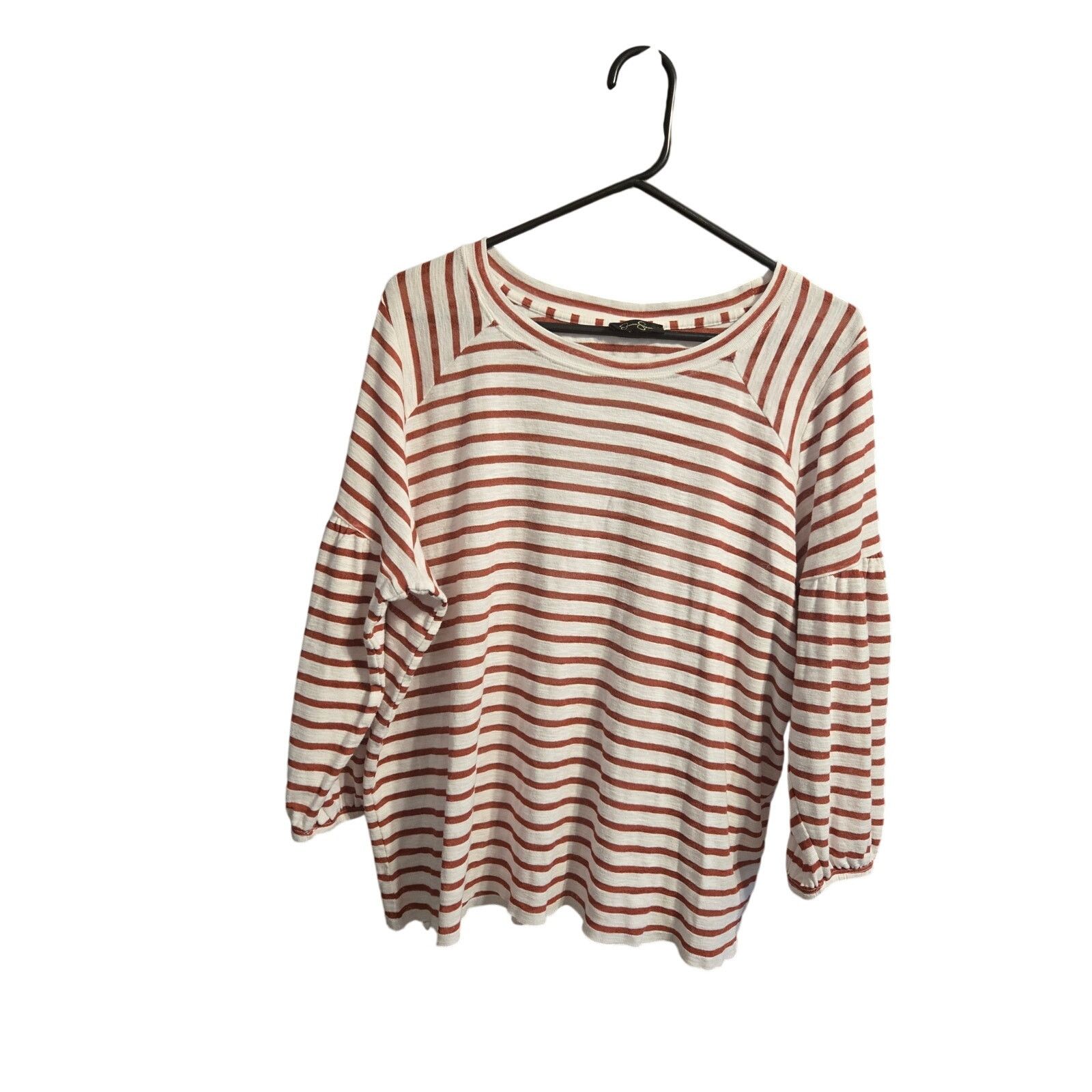 Jessica Simpson Jessica Simpson Striped Puff Sleeve Raglan Top 2X Size XXL / US 16-18 / IT 52-54 - 4 Thumbnail