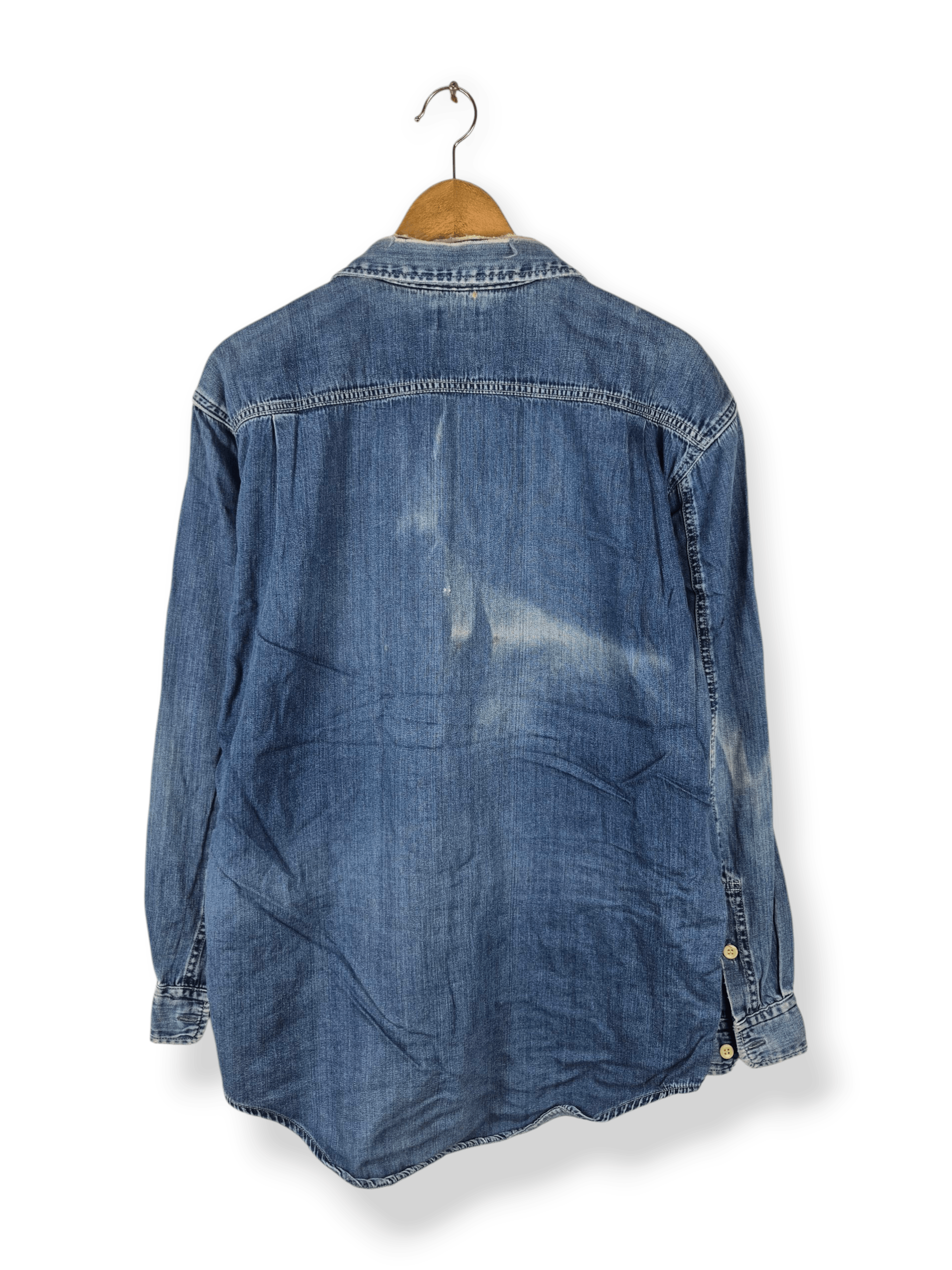 Blue Blue Japan 🔥 Vintage Distressed Blue Blue Japan Button Up Shirt Size US L / EU 52-54 / 3 - 2 Thumbnail