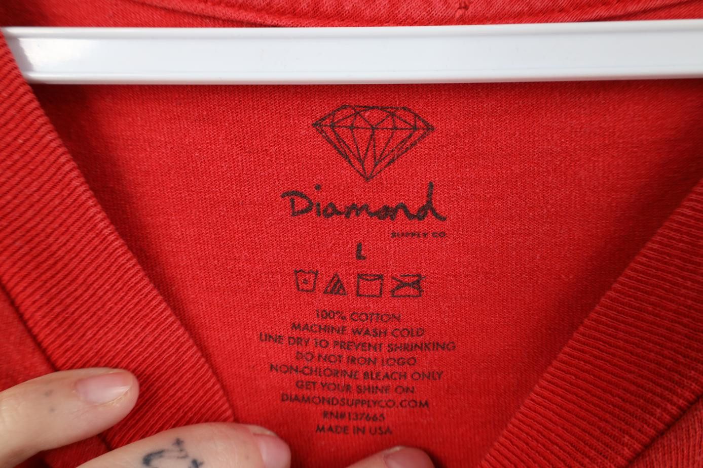 Diamond Supply Co. Vintage Diamond Supply Co Spell Out Skateboard T-Shirt Red Size US L / EU 52-54 / 3 - 8 Thumbnail