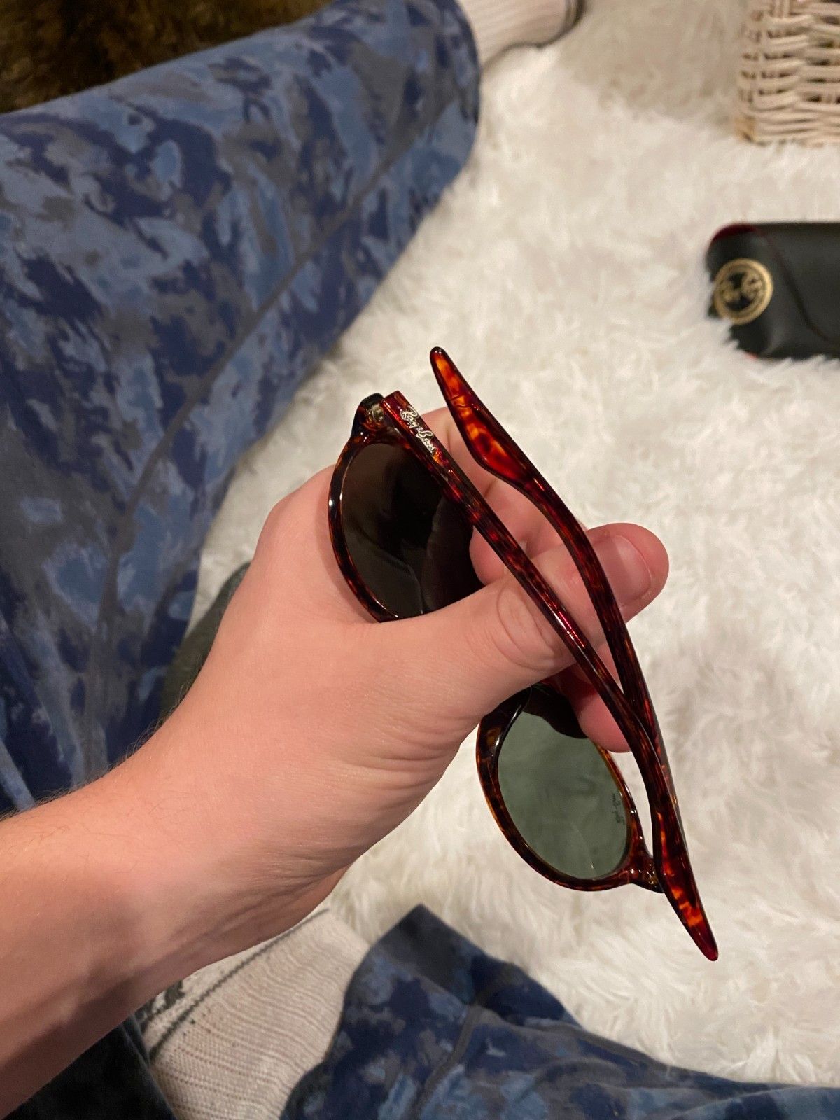 RayBan Vintage B&L Ray Ban W2835 Cherry Tortoise G15 Glass Side St Size ONE SIZE - 7 Thumbnail